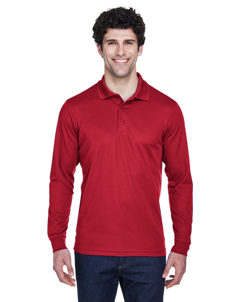88192  Core 365 Men's Pinnacle Performance Long-Sleeve Piqué Polo 