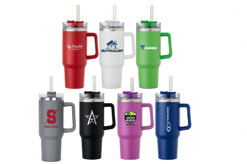 230301 Ultimate 40oz Stainless Steel Travel Mug w/ Removable Straw