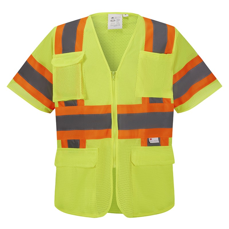 SV5300   ANSI 107-2015 Class 3 3M Reflective Brand, 7 Pockets Neon Green/ Yellow 
