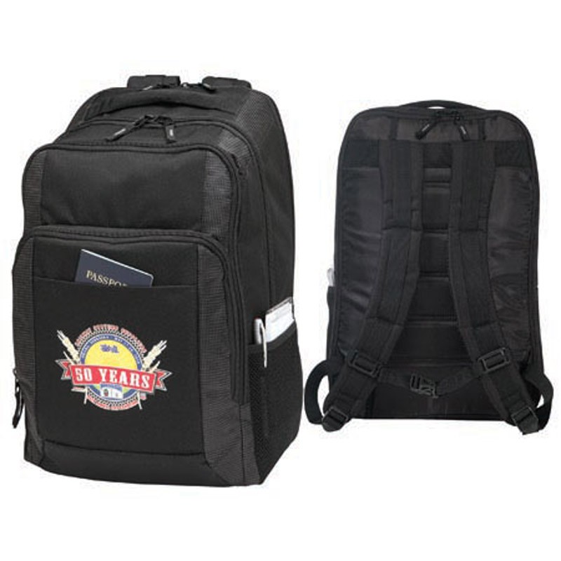 BP2032   Multi Zipper Deluxe Computer BackPack 