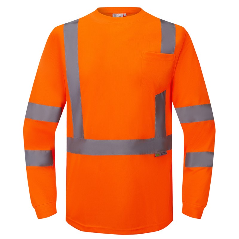 ST4000 ANSI Class 3  Safety T-Shirt, Long Sleeve Orange 