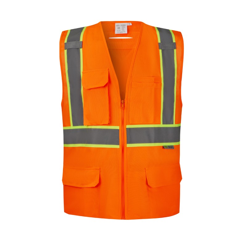 SV4650   ANSI 107-2015 Class 2 Safety Vest Class 2 Compliant with X-Back Neon Orange
