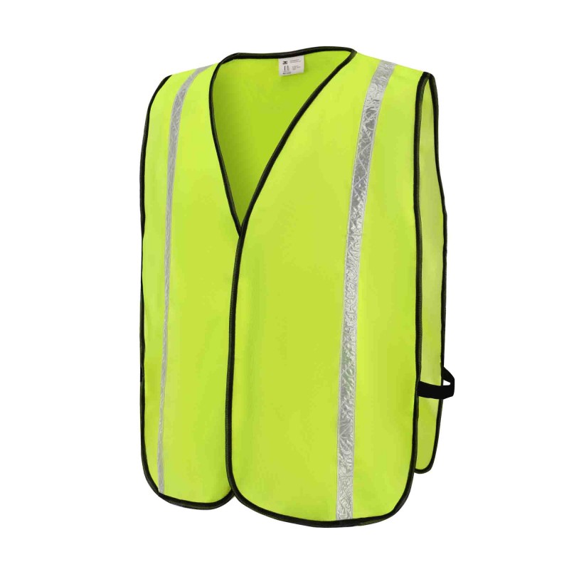 SV9500   Poly Tricot Solid Mesh Safety Vest with 1" Wide white Reflective