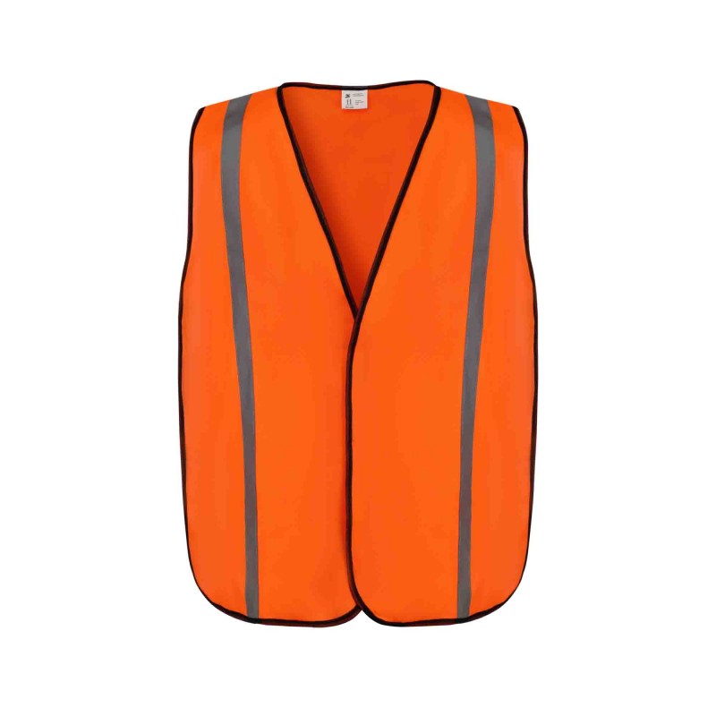 SV9600   Poly Tricot Solid Mesh Safety Vest with 1" Wide Grey Reflective