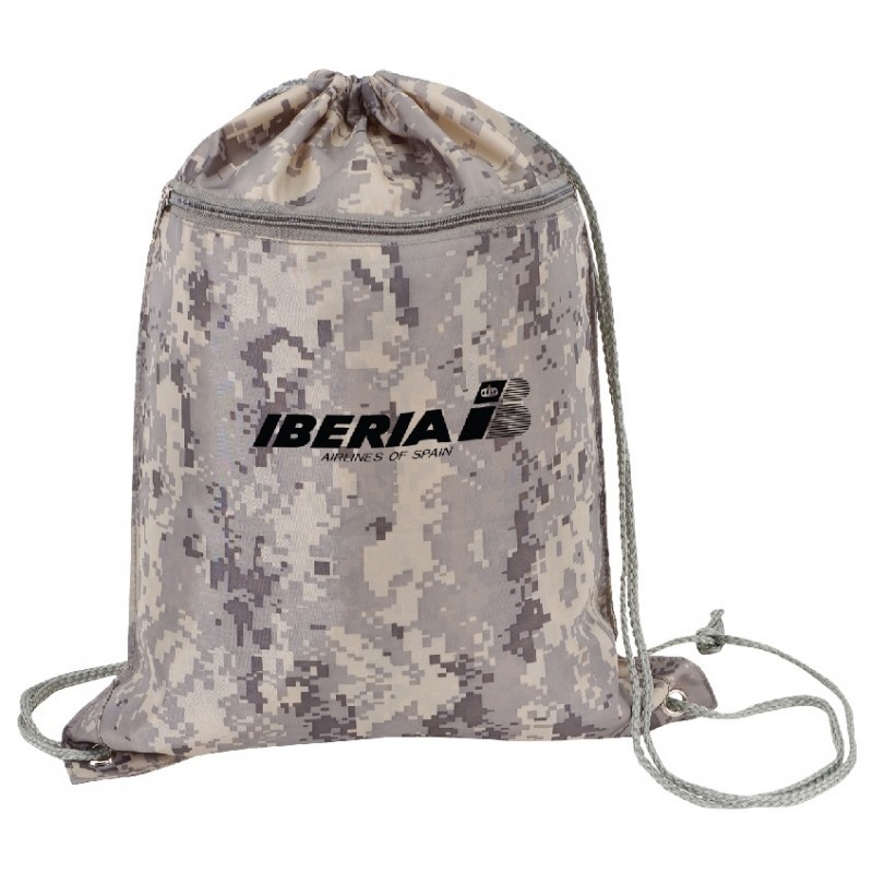 TB151CM   Digital Camo Drawstring Tote Bag with Zipper