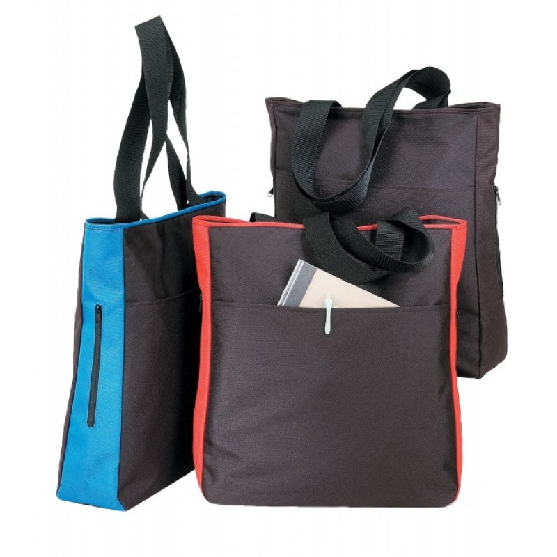 TB193   Deluxe Poly Tote Bag with Side Zipper Pocket