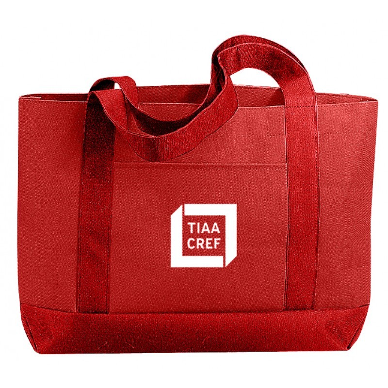 TB3006 / TB3016   POLY TOTE BAG W/GUSSET & FRONT POCKET, 22" HANDLE