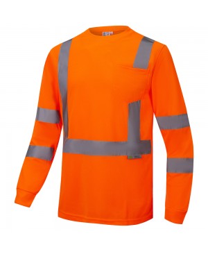 ST4000 ANSI Class 3  Safety T-Shirt, Long Sleeve Orange 