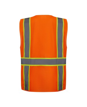SV2400   ANSI/ISEA 107-2020 Class 2 Compliant Neon Orange with Green Contrast