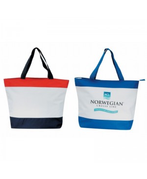 TB134   POLY ZIPPER TOTE W/INSIDE ZIPPER POCKET