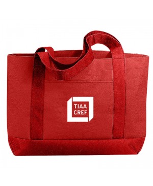 TB3006 / TB3016   POLY TOTE BAG W/GUSSET & FRONT POCKET, 22" HANDLE