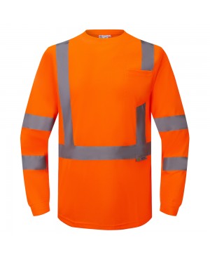 ST4000 ANSI Class 3  Safety T-Shirt, Long Sleeve Orange 