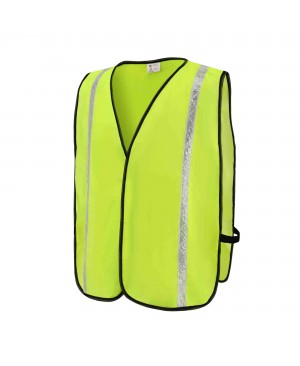 SV9500   Poly Tricot Solid Mesh Safety Vest with 1" Wide white Reflective
