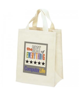 TB123   CANVAS SHOPPING TOTE W/GUSSET & 14" HANDLE