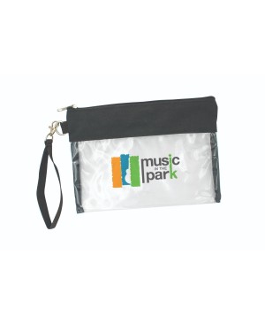 TKHP1113 - Clear Vinyl Wristlet w/ Zipper Closure