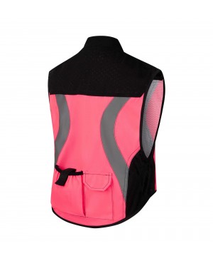 SRBV3600   Outdoor Night-Vision Safety Reflective Body Vest Neon Pink/Black