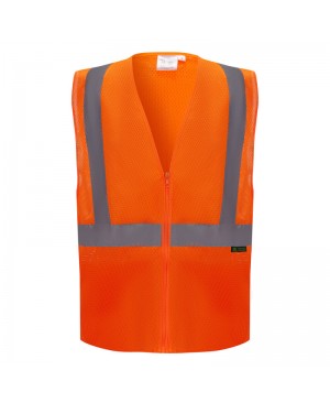 SV1400   ANSI/ISEA Compliant, Class 2 Safety Vest Neon Orange 